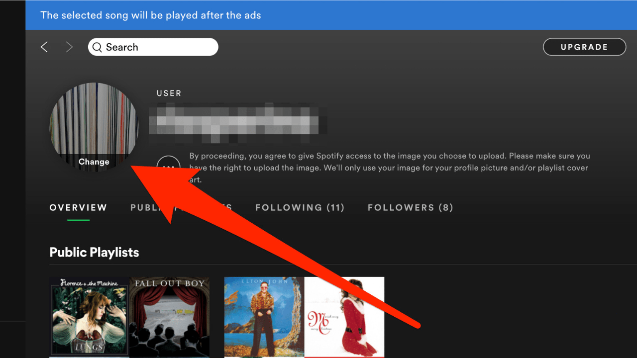 how to change profile picture in spotify