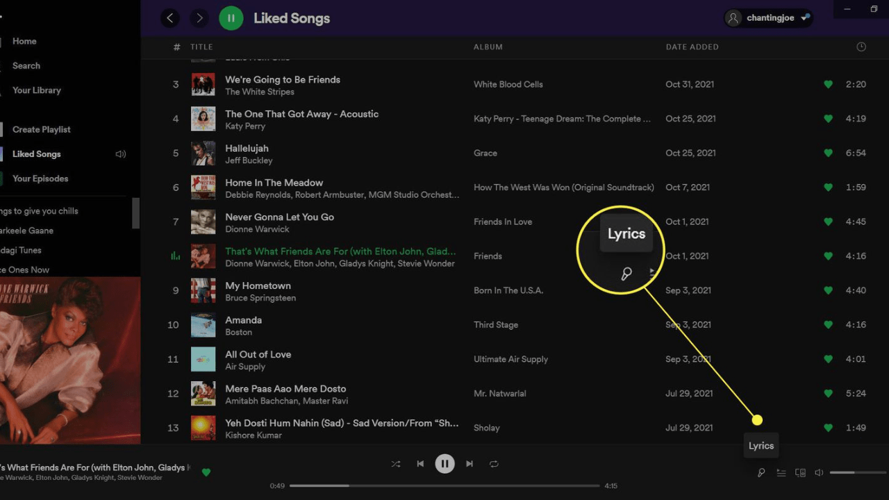 how to see lyrics in spotify