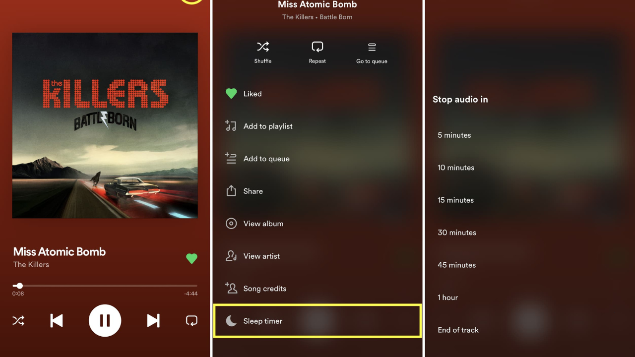 spotify sleep timer
