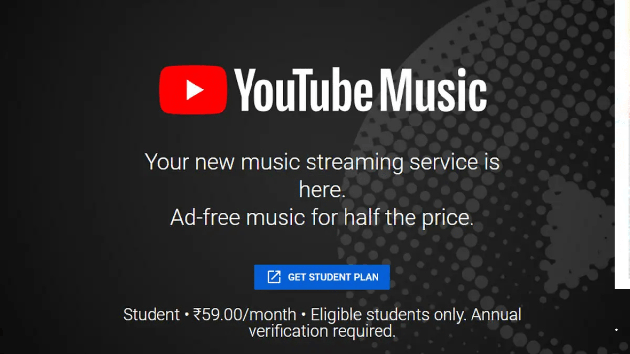 youtube music student plan